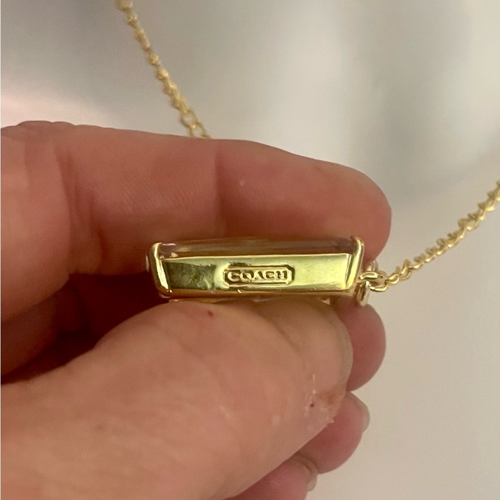 Coach Large Clear Rectangular Zirconia Pendant 18… - image 4